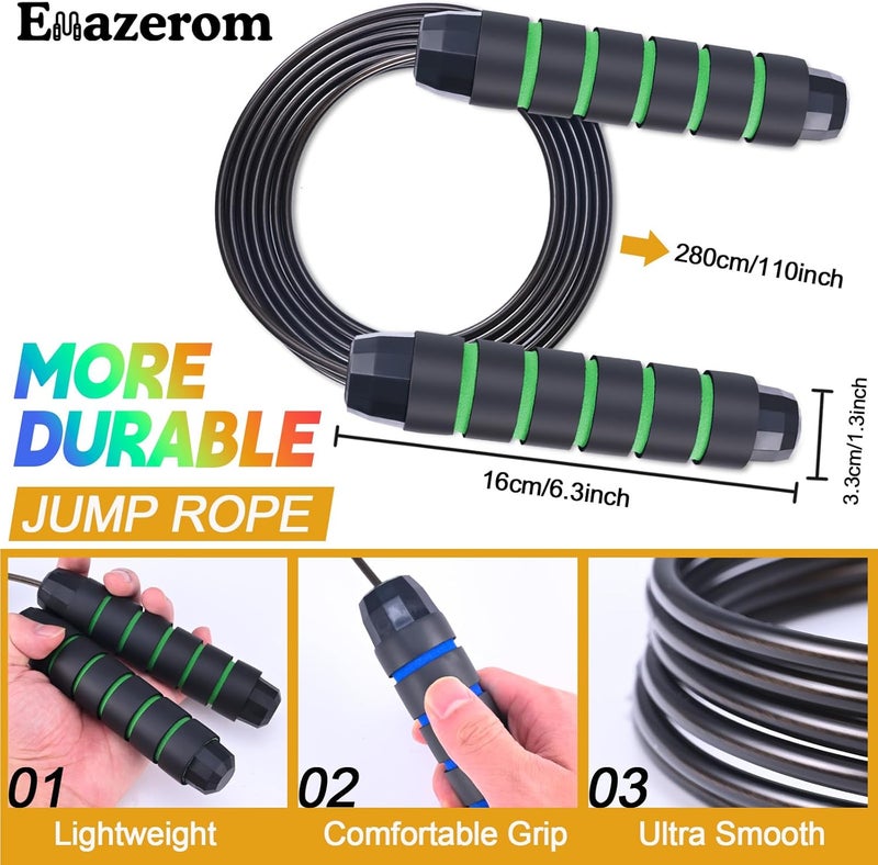 Emazerom Jump Rope for Women Men Kids, Adjustable Skipping Rope with Ball Bearings, Professional Jumping Rope with Foam Handles, Tangle-Free Rapid Speed Jump Ropes for Fitness Workout Boxing Exercise - Image 2